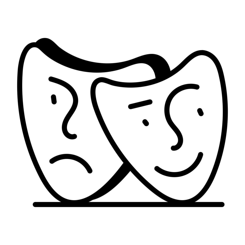 Trendy Theater Masks vector