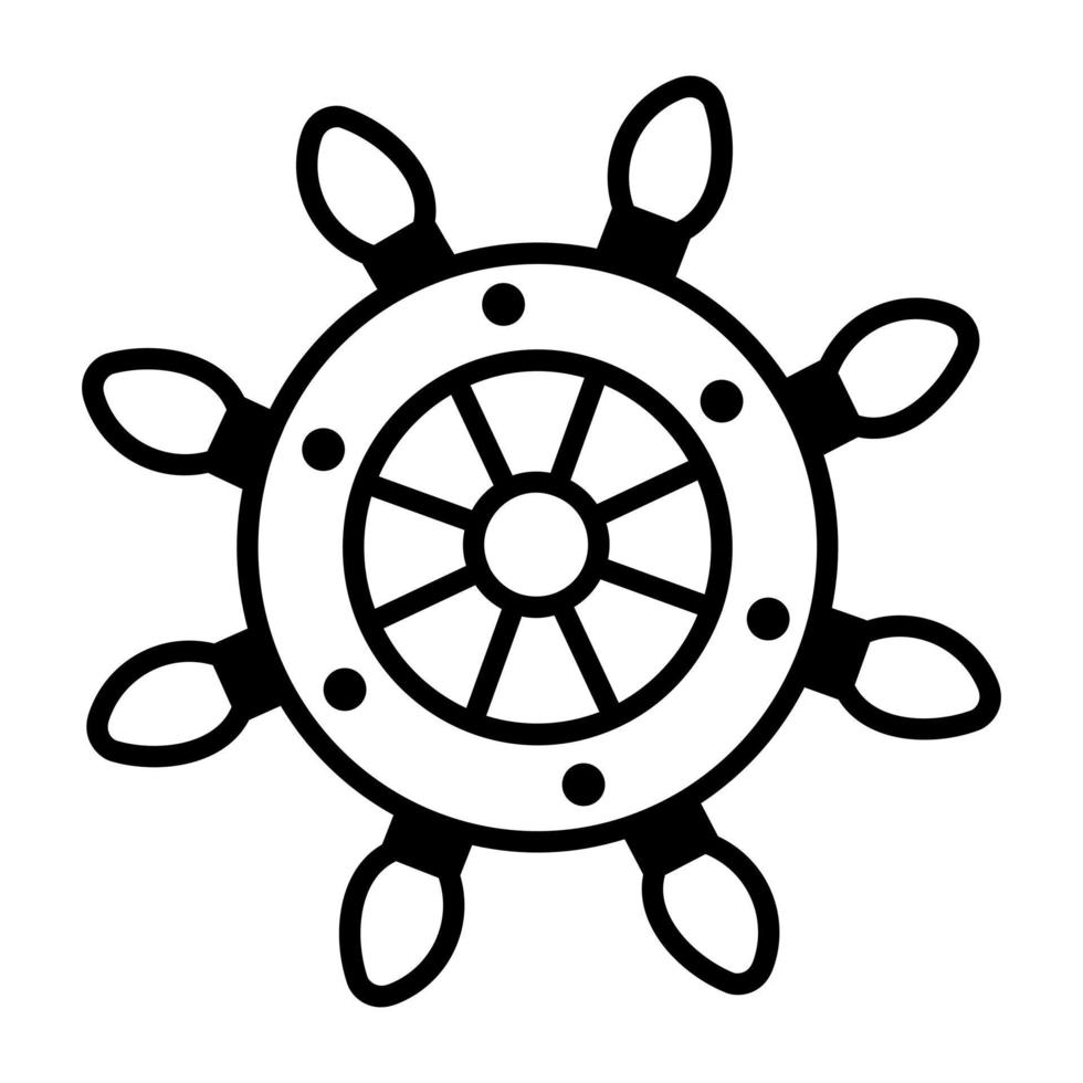 Trendy Ship Wheel vector