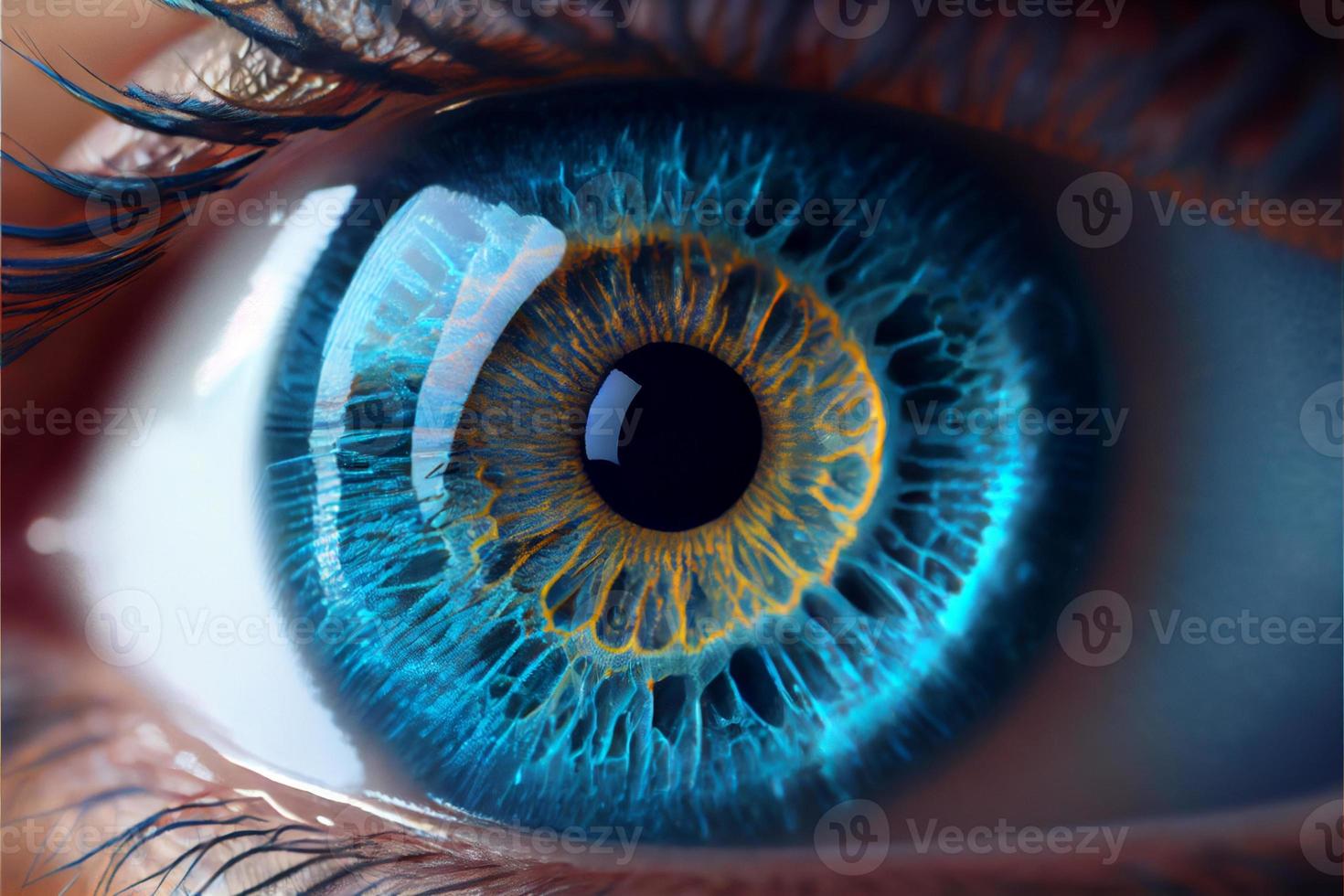 close up shot of beautiful eye iris with reflection 21696926 Stock