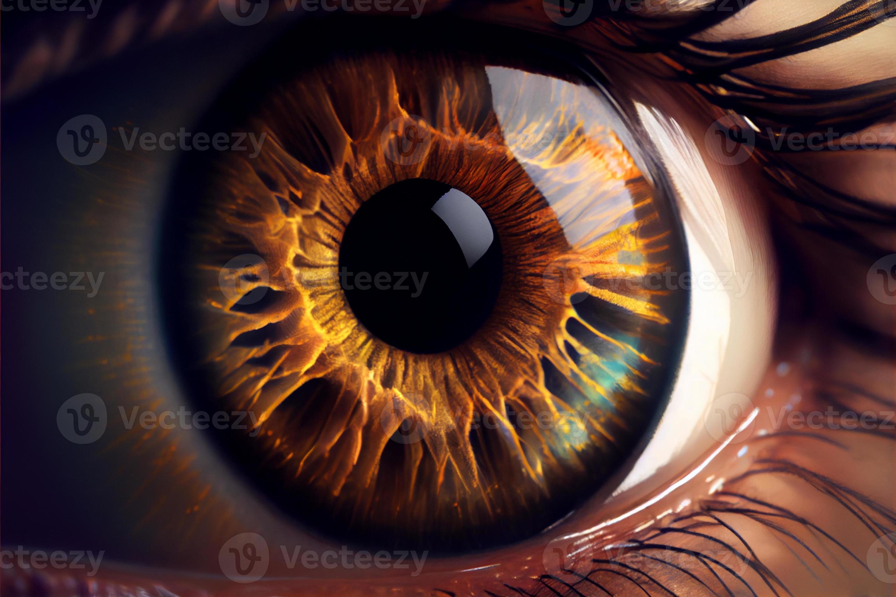 close up shot of beautiful eye iris with reflection 21696929 Stock ...