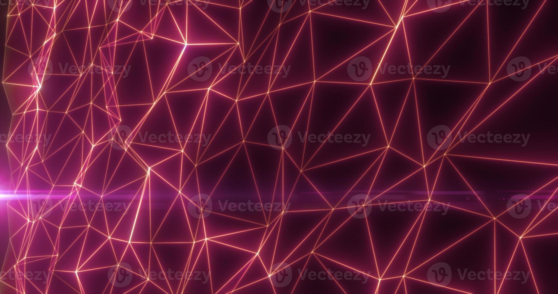 Abstract red lines and triangles glowing high tech digital energy abstract background photo