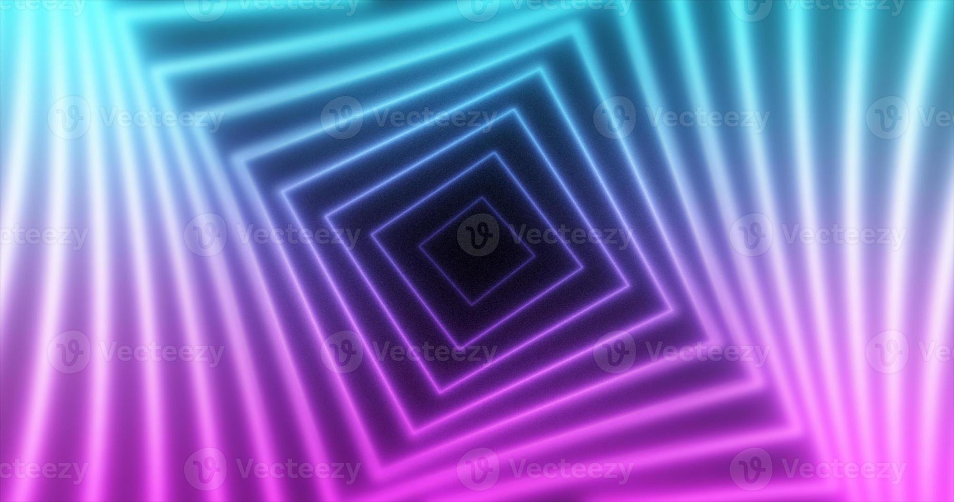 Abstract glowing neon squares swirling blue and purple lines energy futuristic high tech backgroun photo