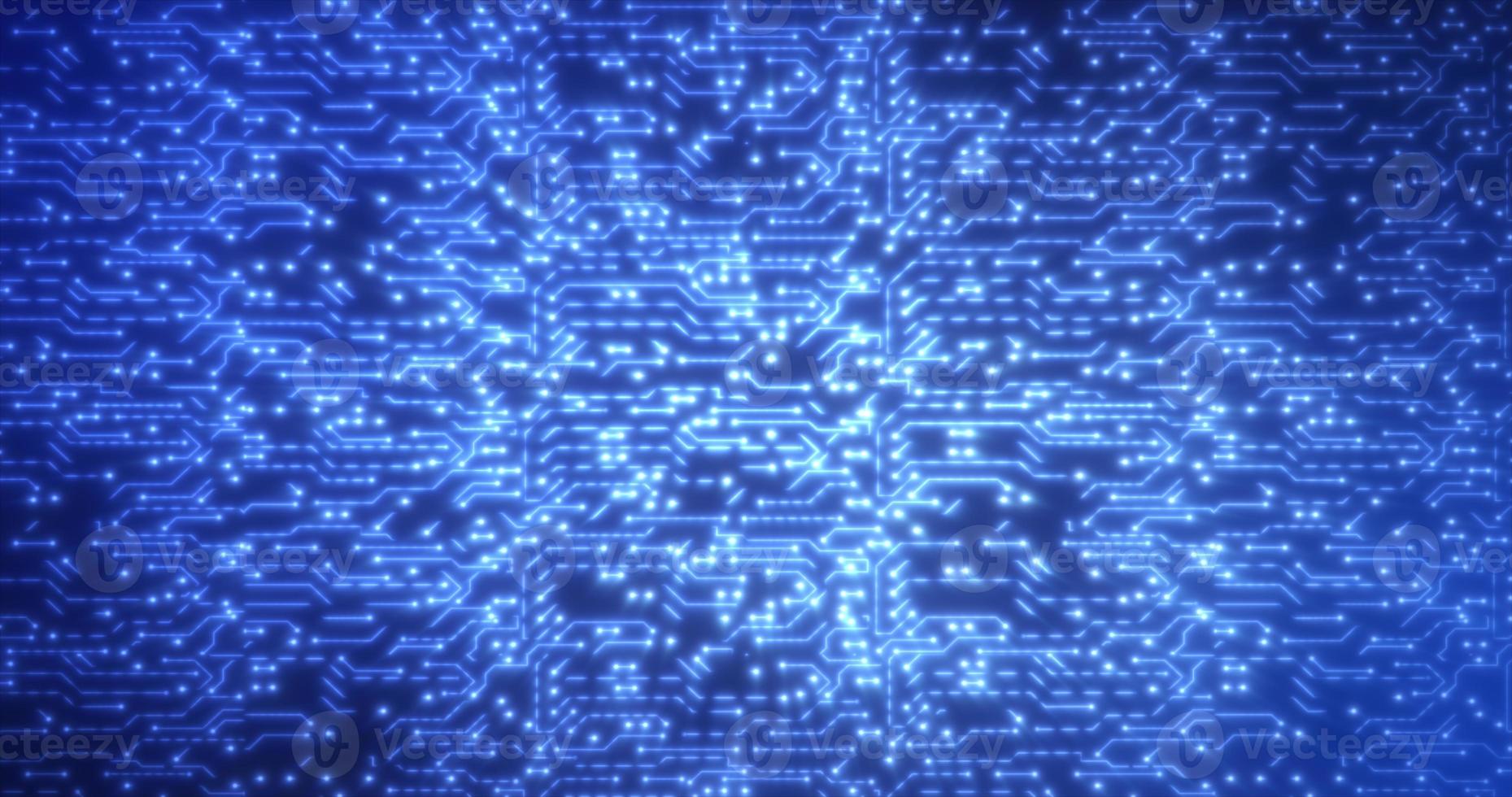 Abstract background of blue computer circuit boards digital hi-tech futuristic of lines and dots photo