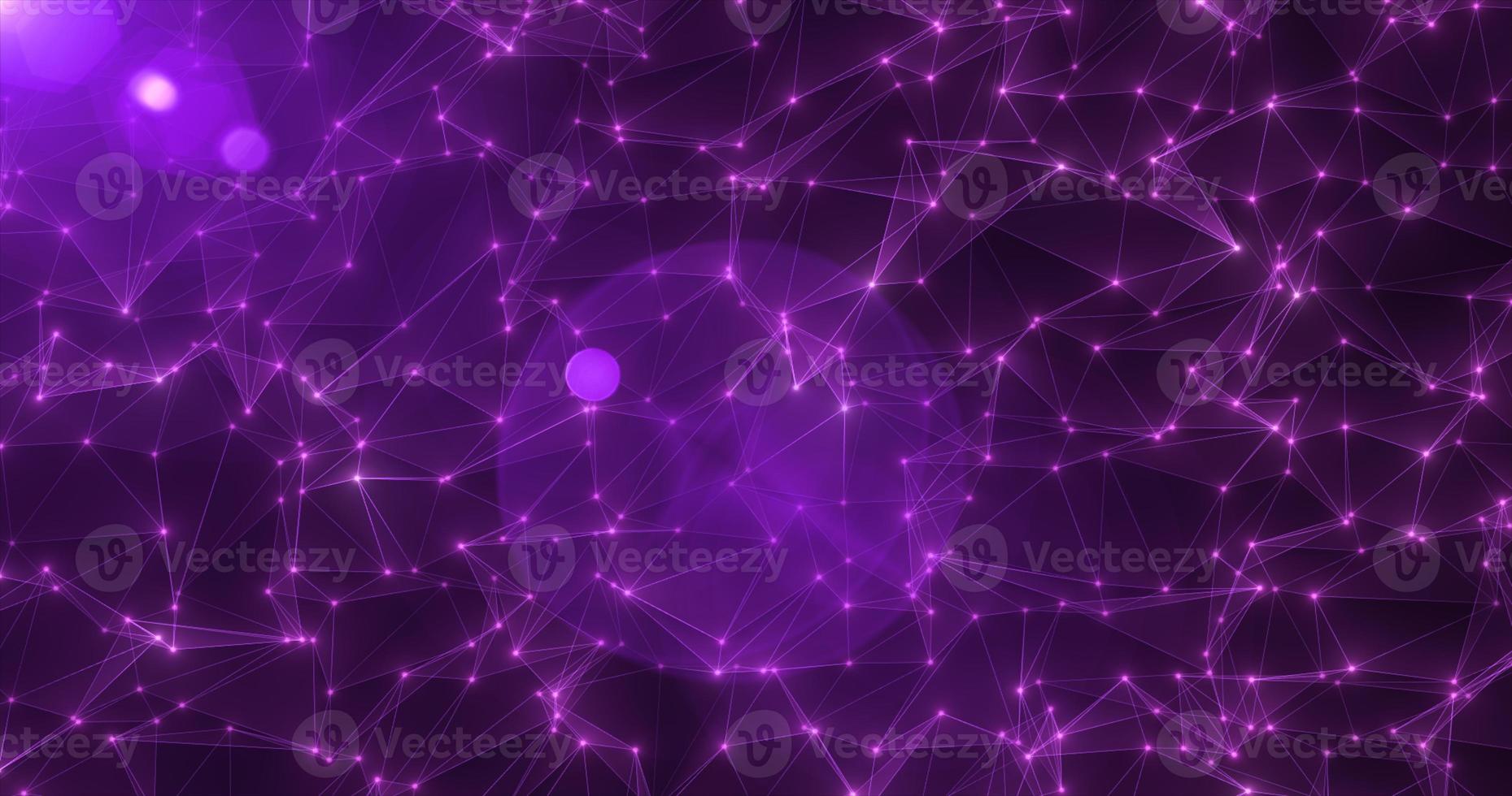Abstract purple glowing energy lines and triangles plexus triangulation scientific futuristic high tech background photo