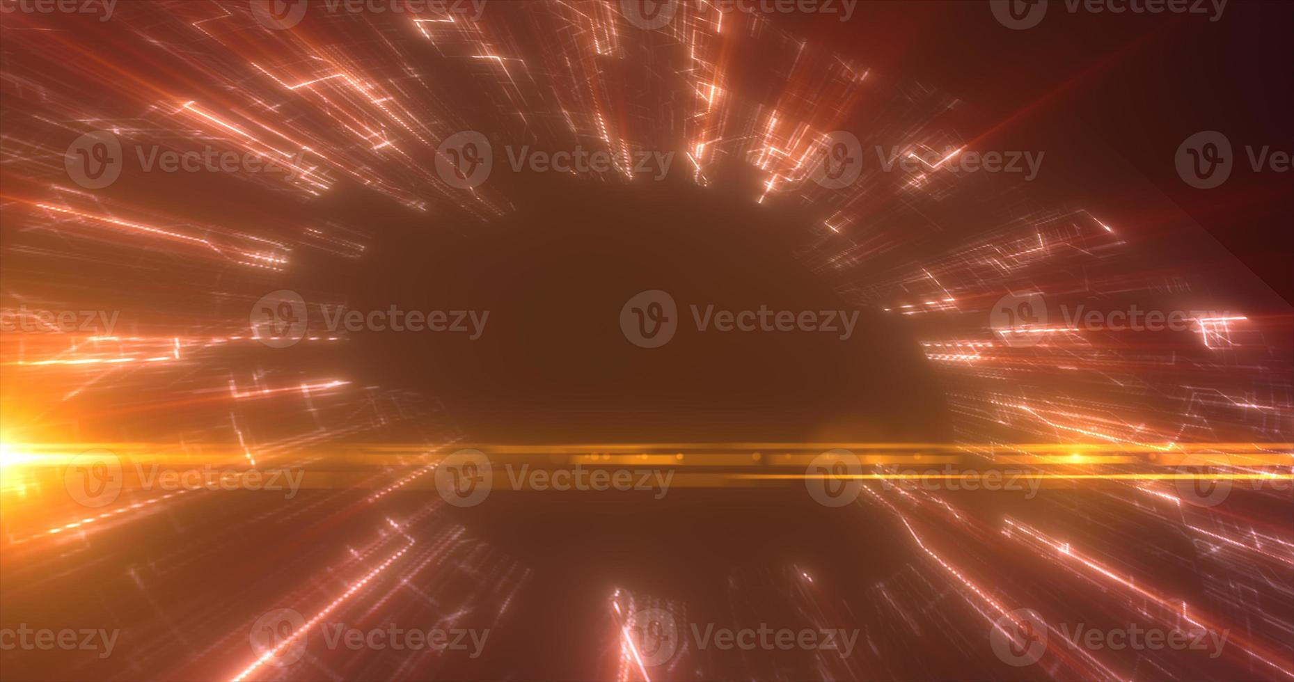 Abstract orange yellow glowing circle energy futuristic computer digital hi-tech swirling abstract background photo