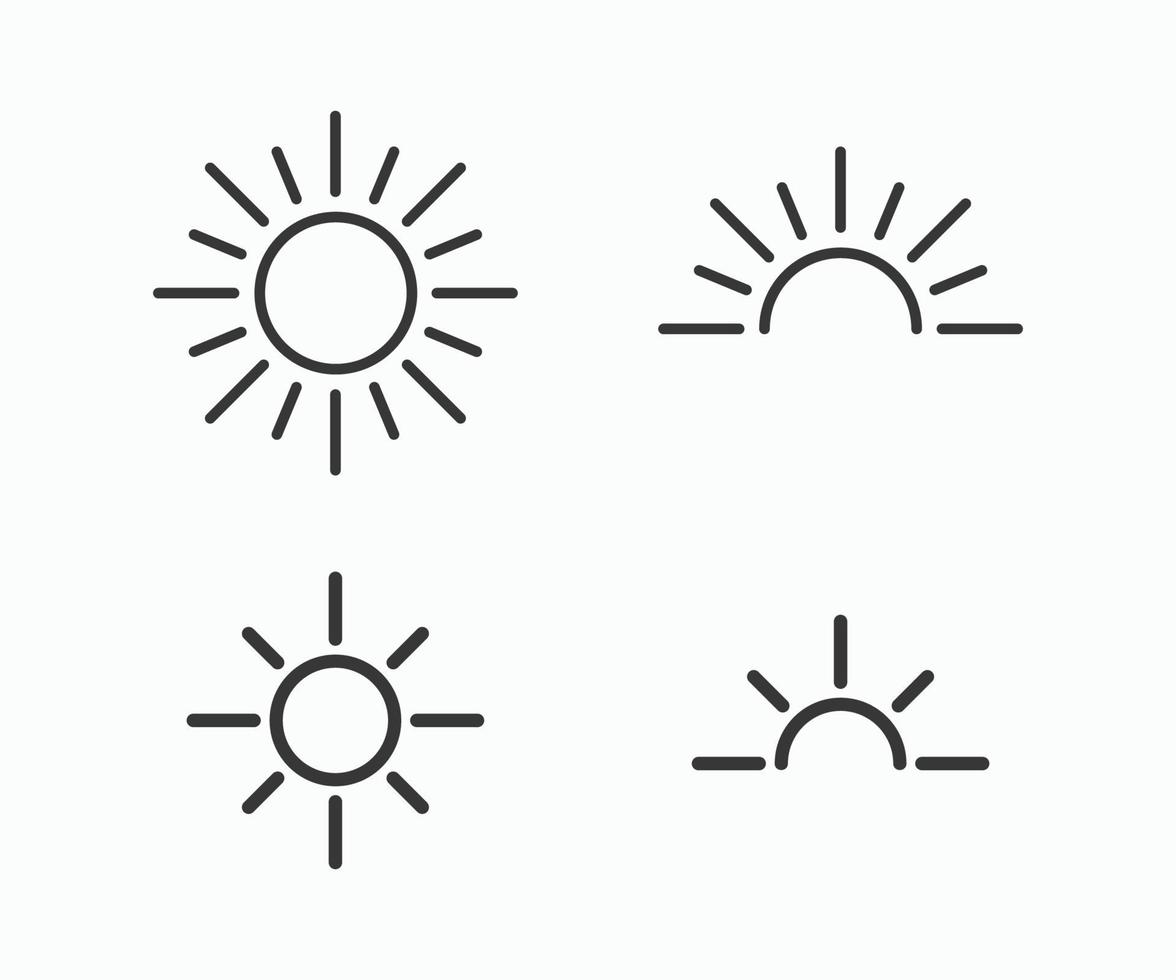 Line Sun Icon. Sunset, Sun vector. vector