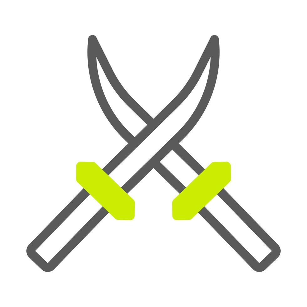 sword icon duotone style grey vibrant green colour military illustration vector army element and symbol perfect.