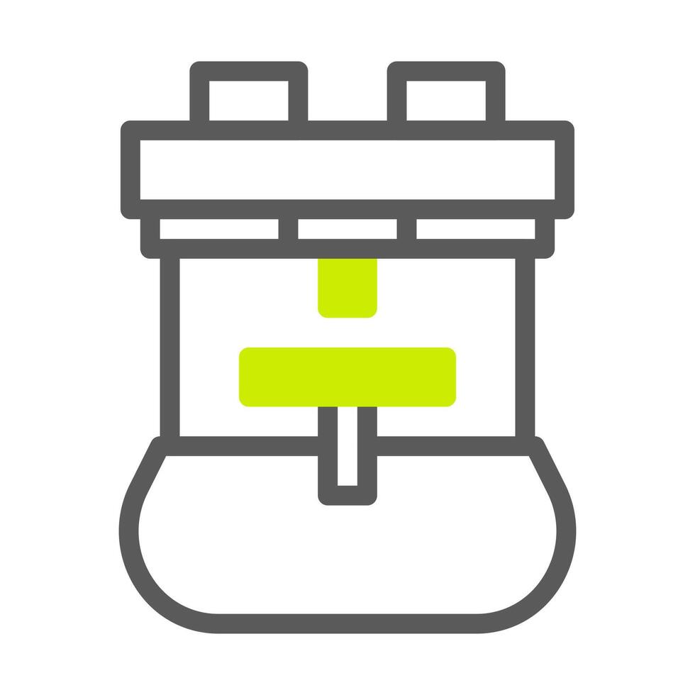 backpack icon duotone style grey vibrant green colour military illustration vector army element and symbol perfect.
