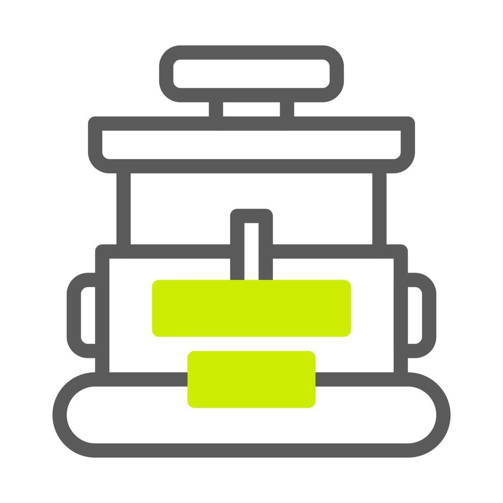 backpack icon duotone style grey vibrant green colour military illustration vector army element and symbol perfect.
