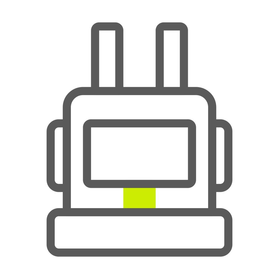 backpack icon duotone style grey vibrant green colour military illustration vector army element and symbol perfect.