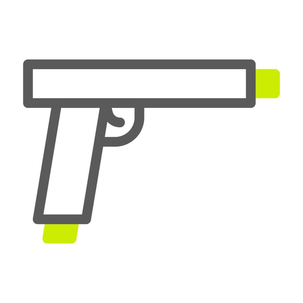 pistola icono duotono estilo gris vibrante verde color militar ilustración vector Ejército elemento y símbolo Perfecto.