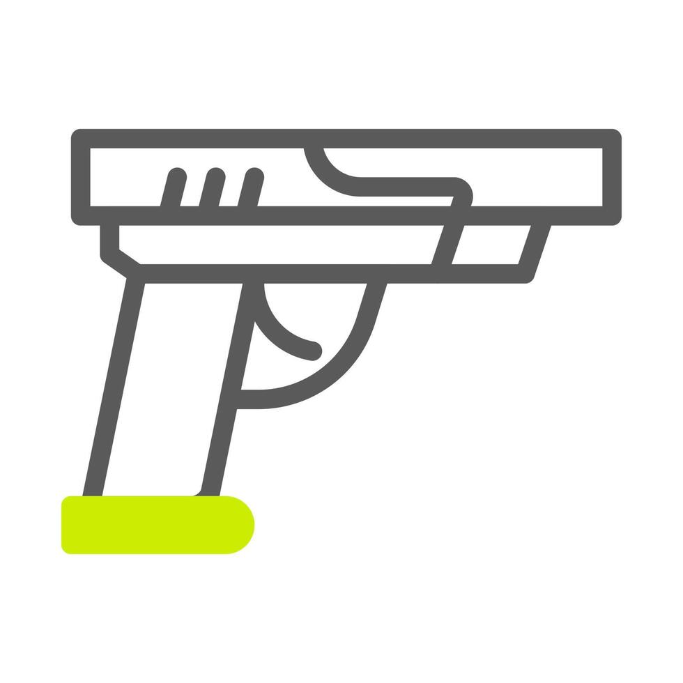 pistola icono duotono estilo gris vibrante verde color militar ilustración vector Ejército elemento y símbolo Perfecto.