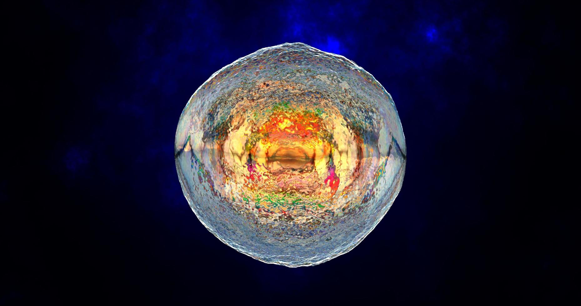Abstract round sphere liquid iridescent soap bubble futuristic, abstract background photo