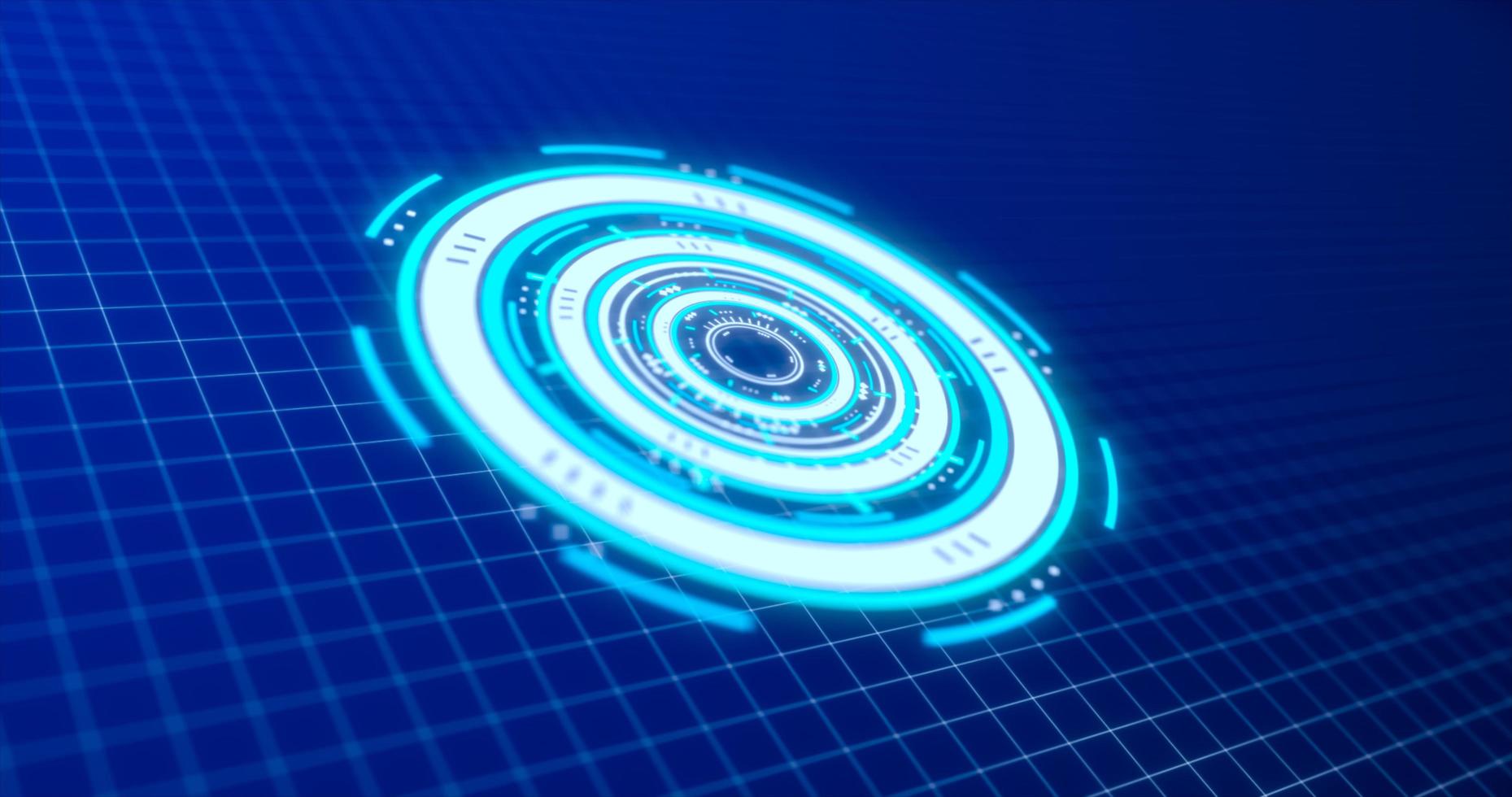 Abstract round blue ring of lines HUD elements circles energy futuristic scientific hi-tech digital abstract HUD background photo