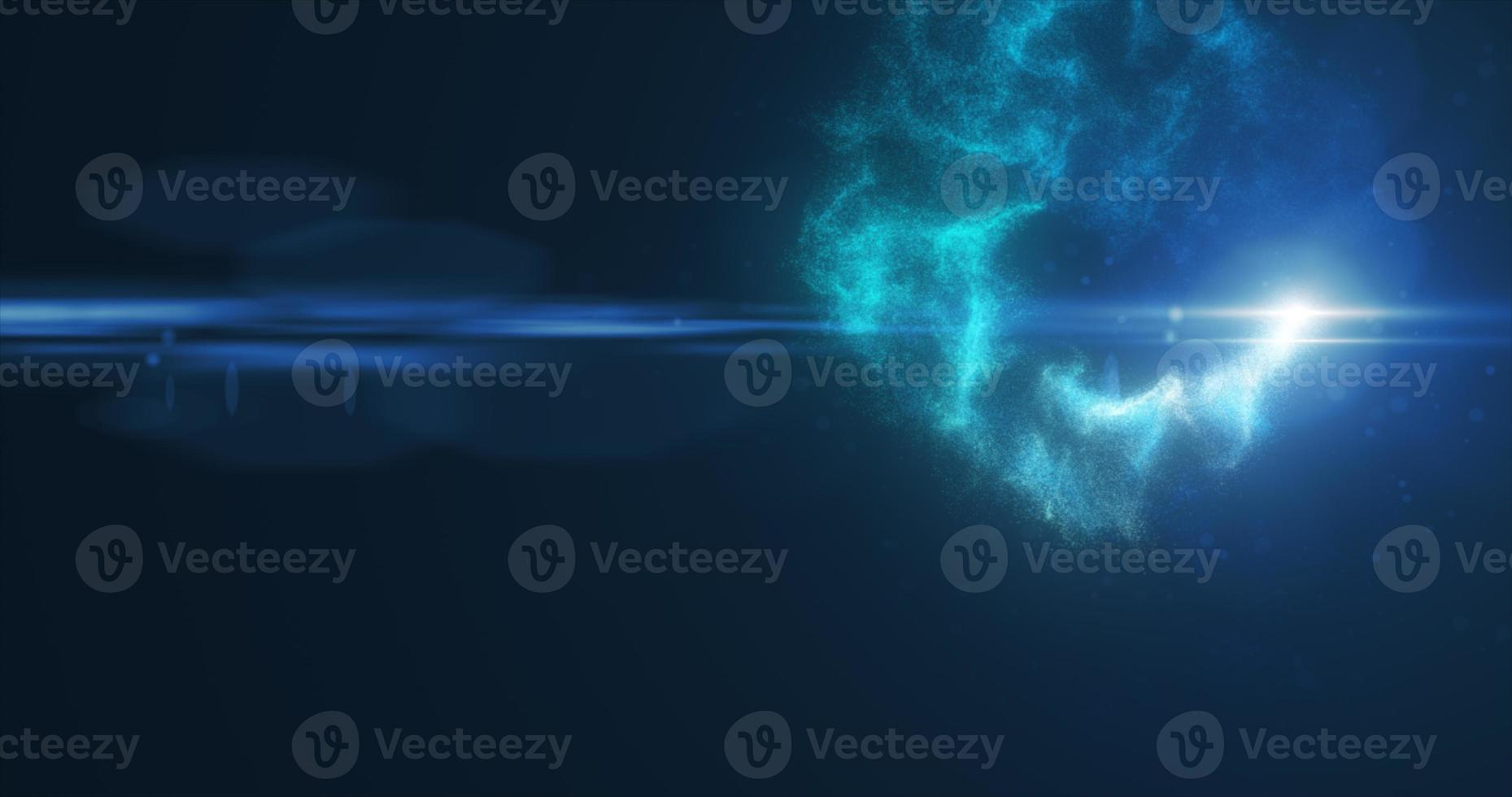 Abstract flying energy meteor particle comet space magical blue futuristic hi-tech, abstract background photo
