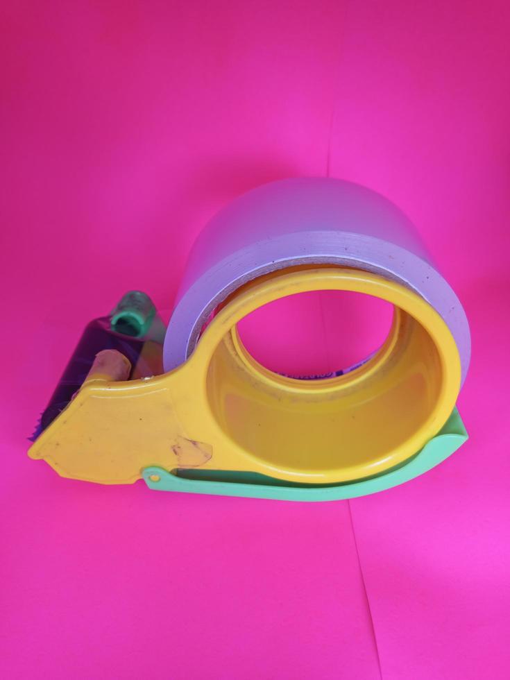 duck tape isolated with pink background photo