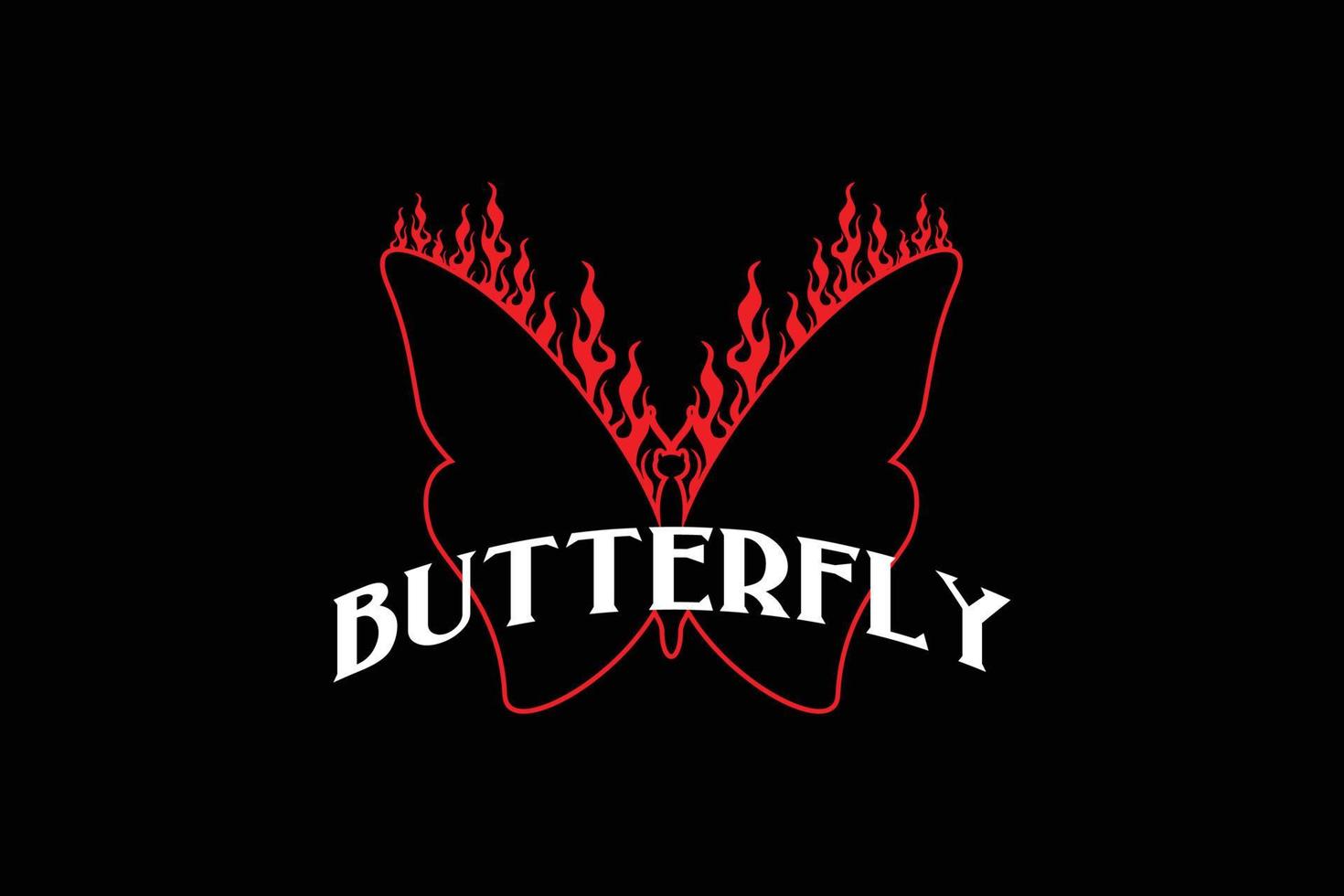 Streetwear butterfly template design for clothing brand vector