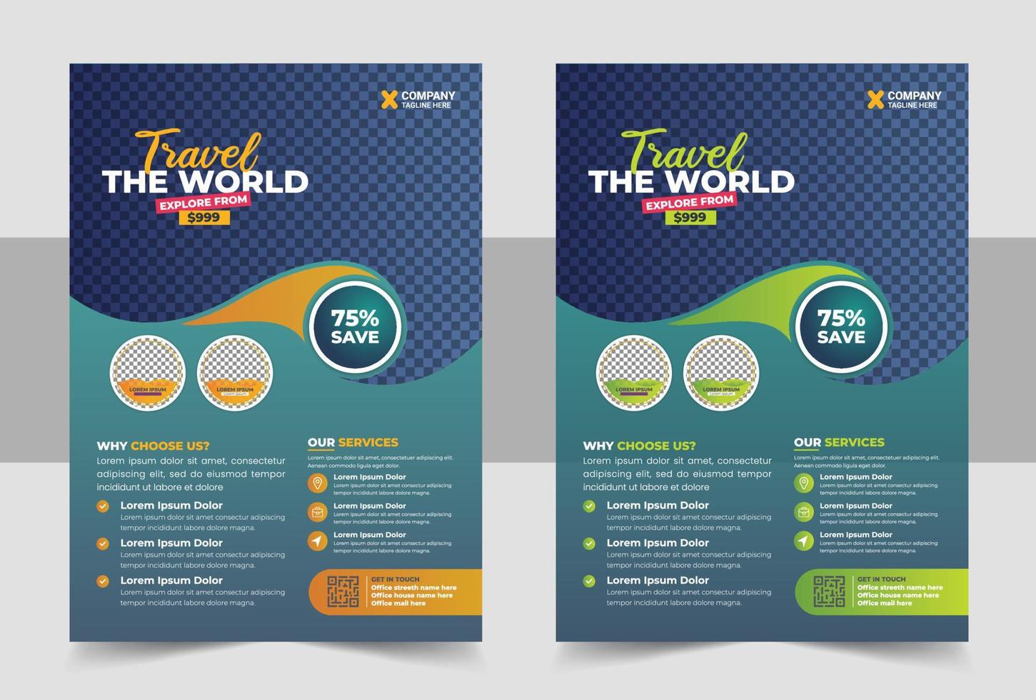 Travel poster or flyer design layout, Vacation travel brochure flyer design template vector