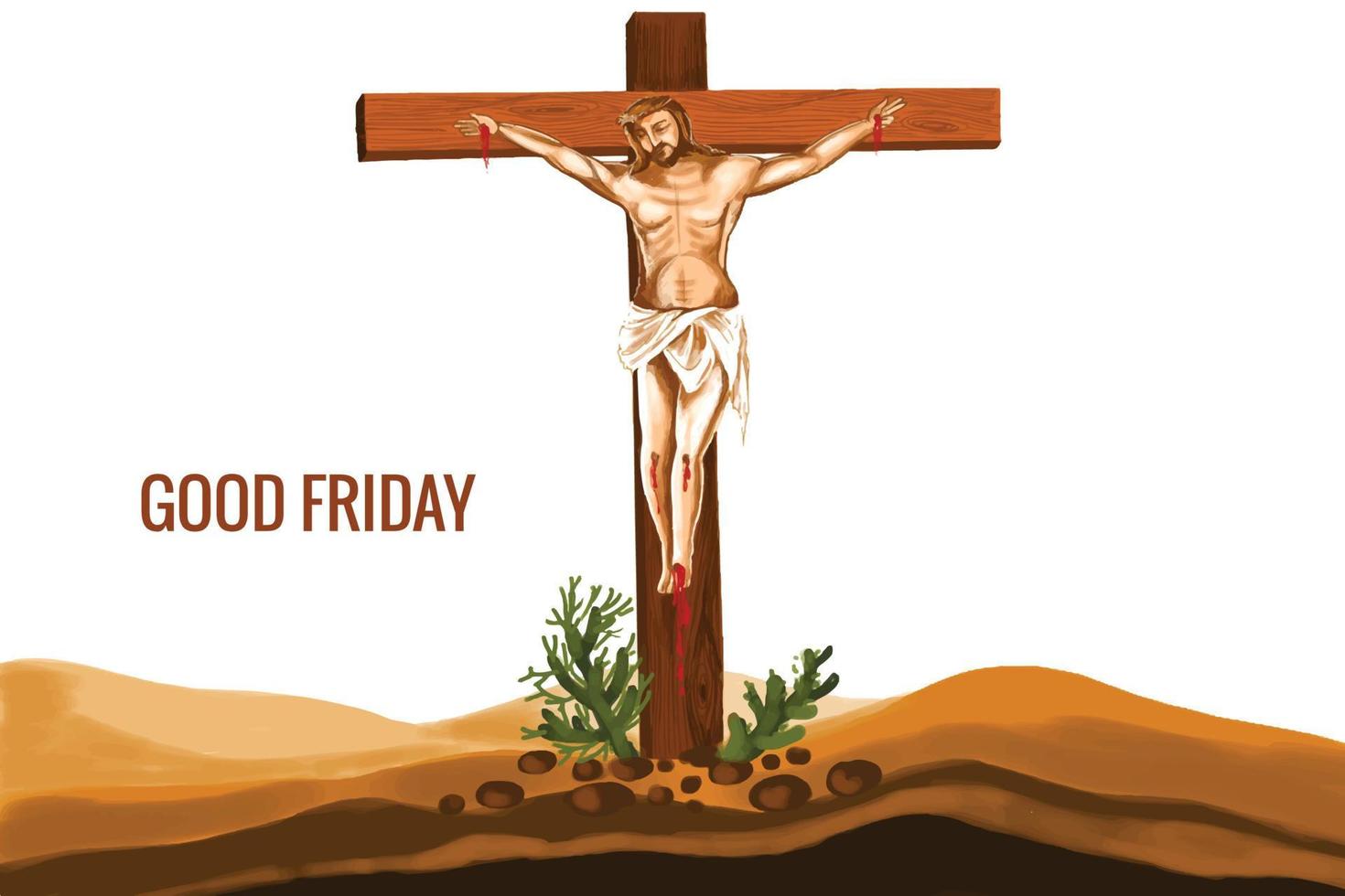 Good friday of jesus christ crucifixion poster background vector