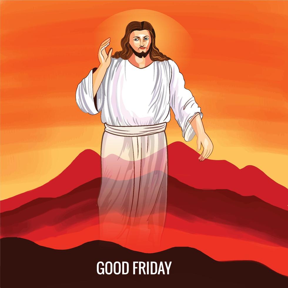 Jesus christ the son of god for good friday card background vector