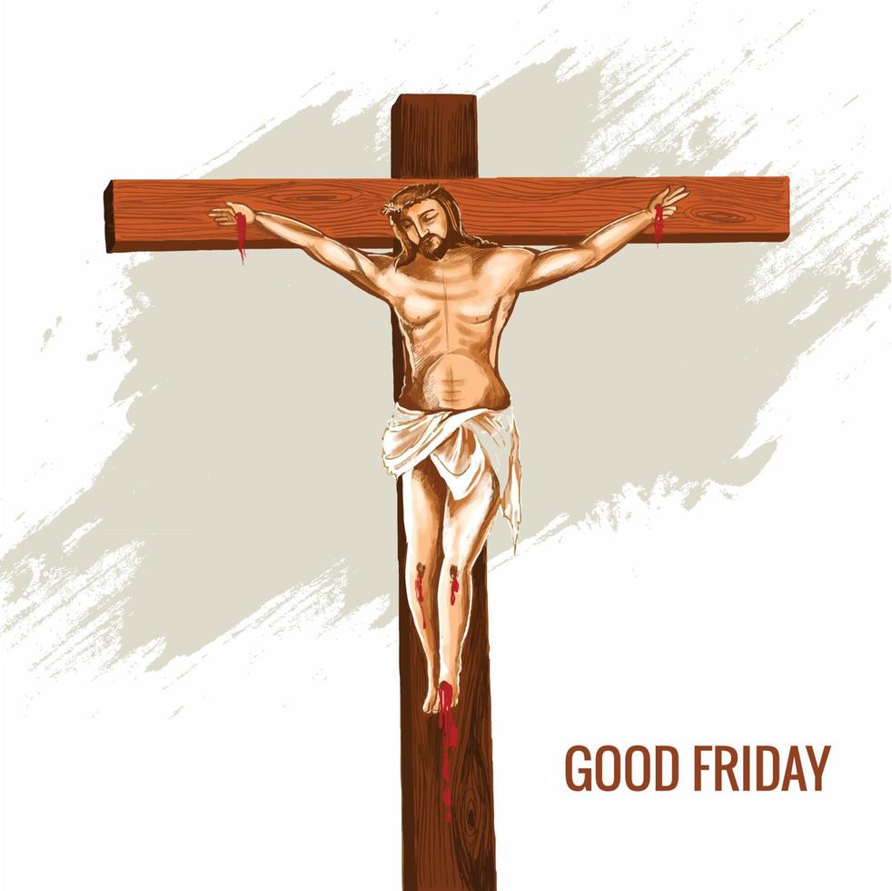 Good friday of jesus christ crucifixion poster background vector