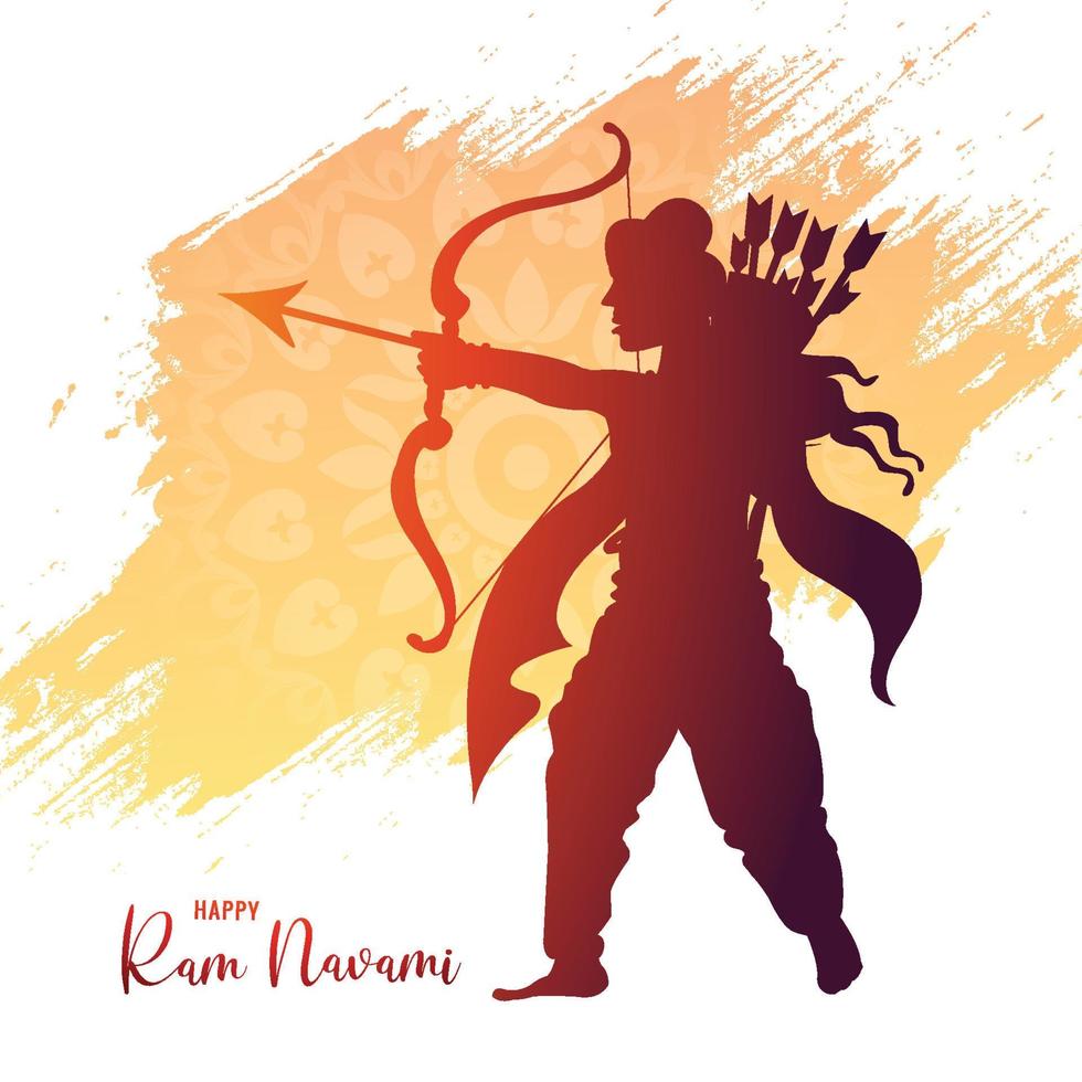 shri RAM navami celebracion saludo tarjeta hindú festival antecedentes vector