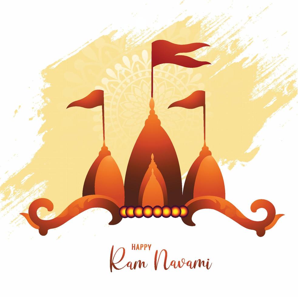 Shri ram navami festival celebration card background vector