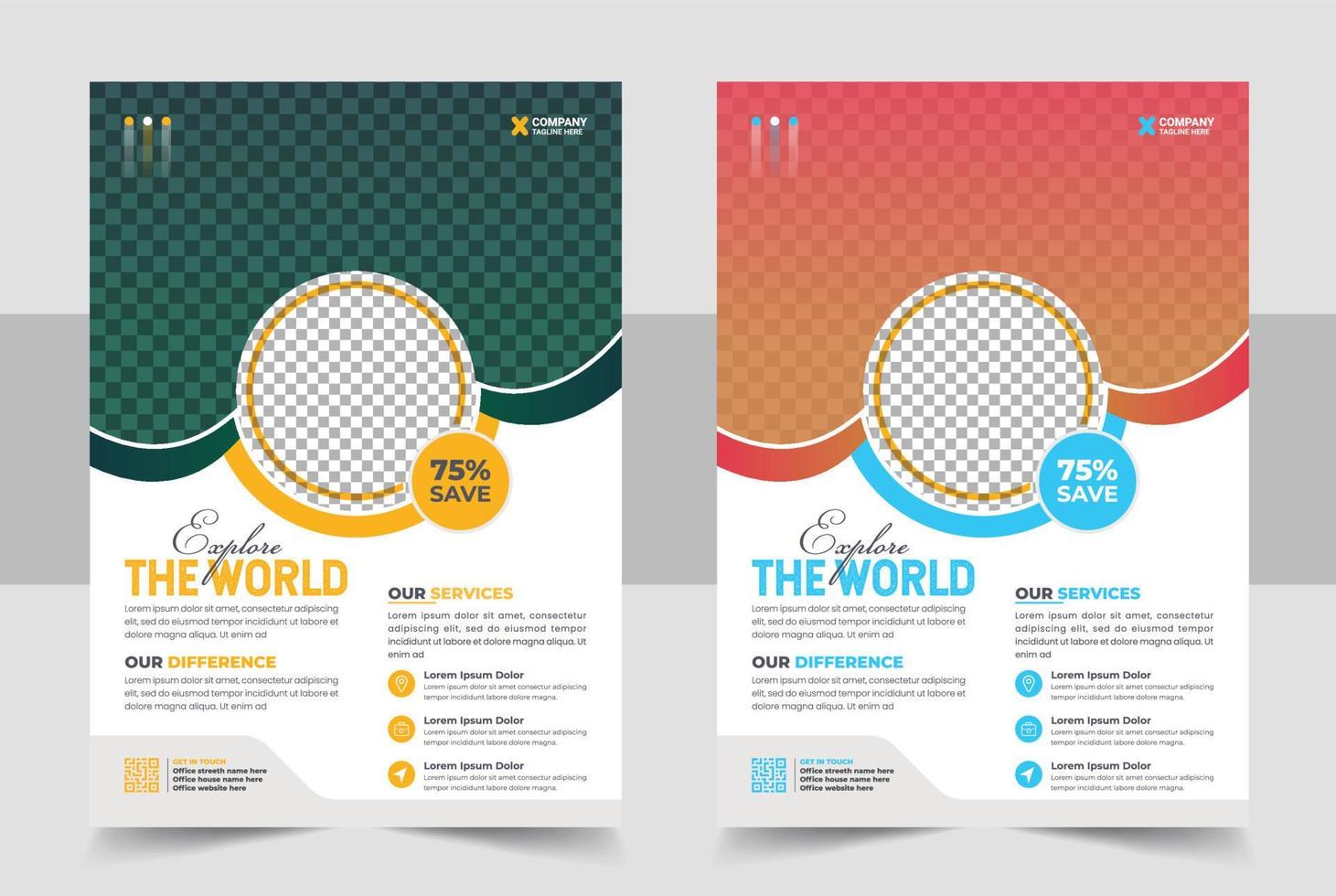 Tours And Travel Design For Flyer, Poster, And Banner Template. Concept For World Tourism Day. Summer Beach Travelling. Tourism Business Marketing Flyer Or Poster vector