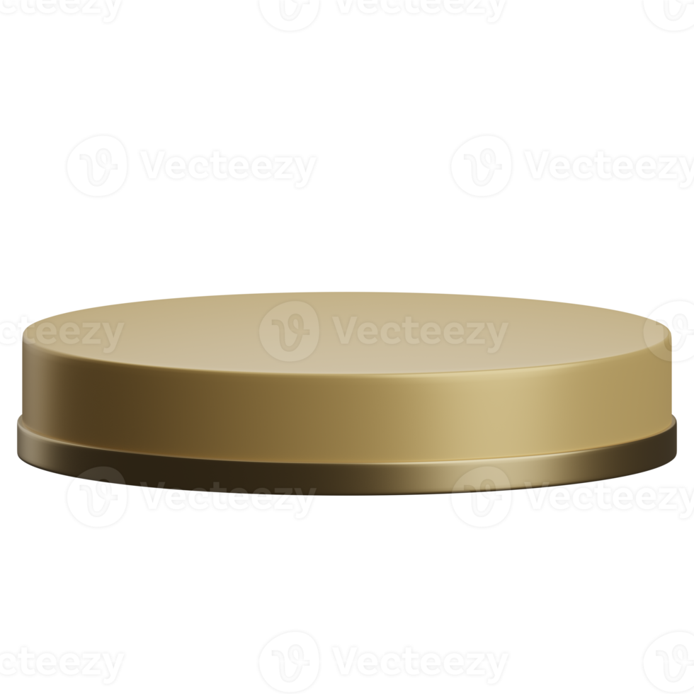 3d render of empty gold luxury podium product display element png