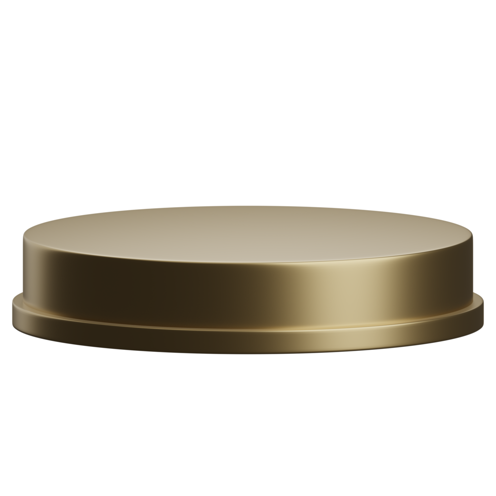 3d render of empty gold luxury podium product display element png