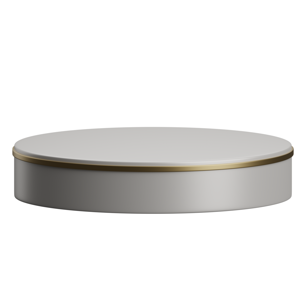 3d render of empty white and gold luxury podium product display element png
