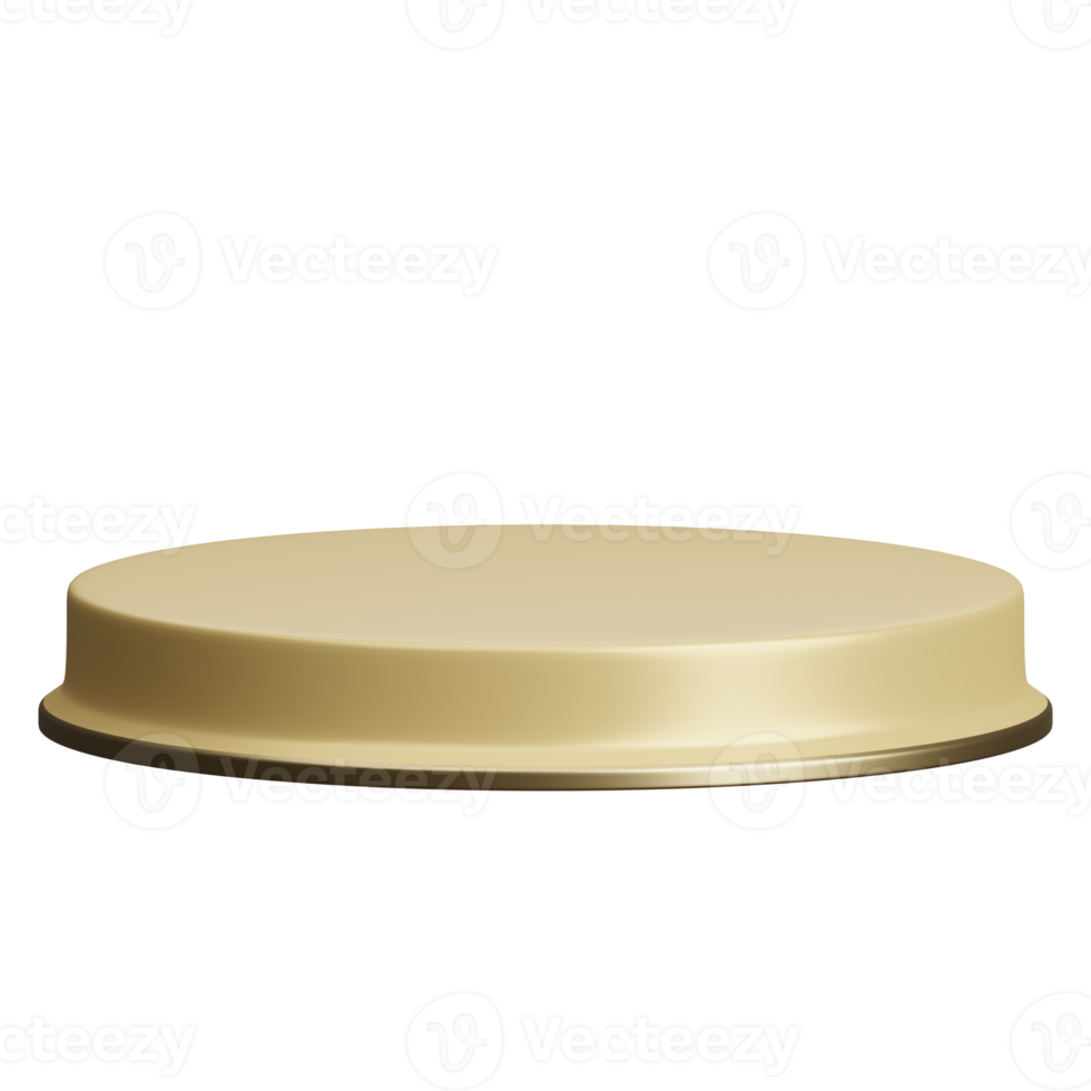 3d render of empty gold luxury podium product display element png