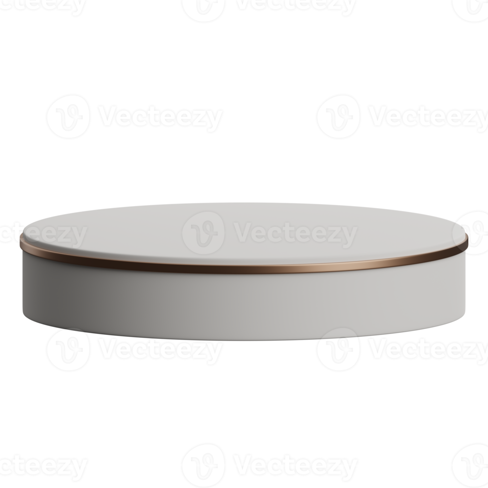 3d render of empty white and rose gold luxury podium product display element png