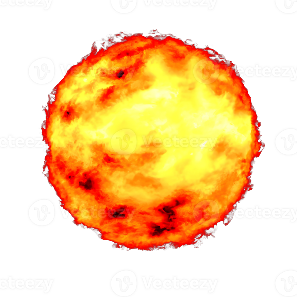 pelota de fuego. brillante magma esfera. bola de fuego grande esfera de rojo energía. fantasía juego deletrear icono. generativo ai. png