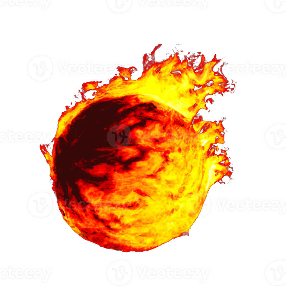 pelota de fuego. brillante magma esfera. bola de fuego grande esfera de rojo energía. fantasía juego deletrear icono. generativo ai. png