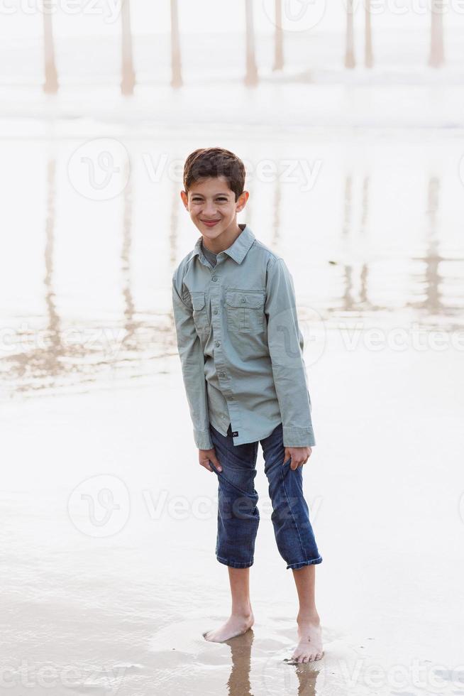 Siblings on the beach photo