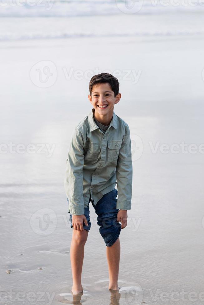 Siblings on the beach photo