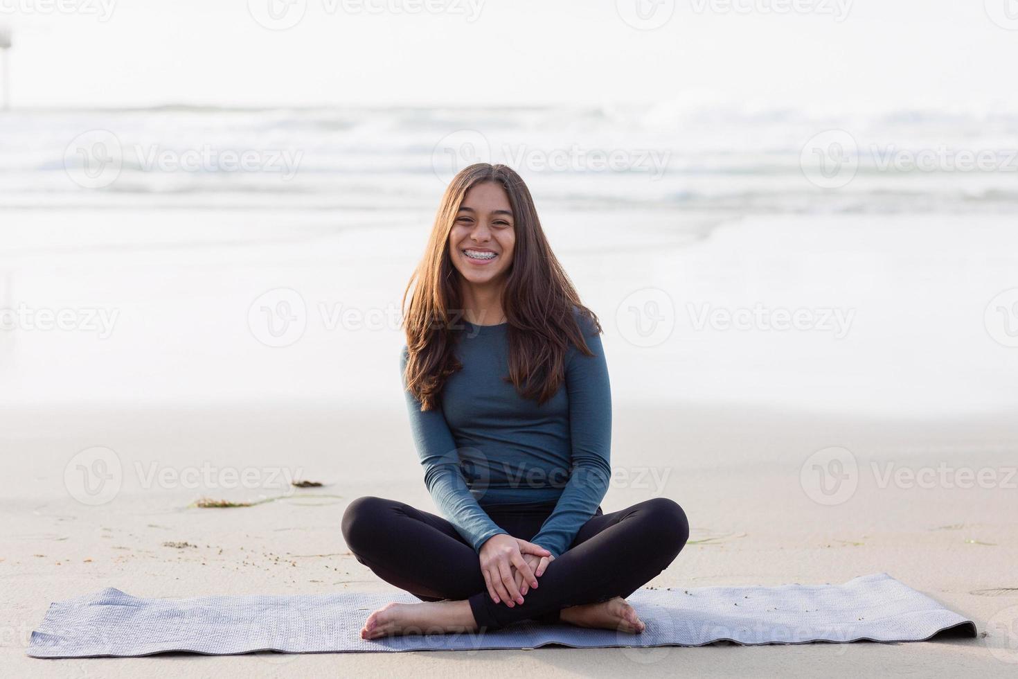 Siblings on the beach photo