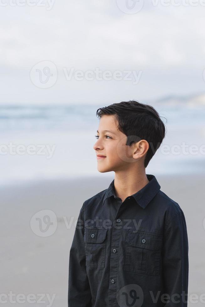 Siblings on the beach photo