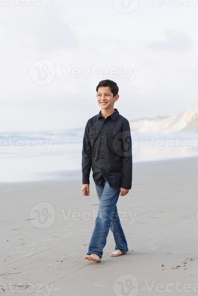 Siblings on the beach photo