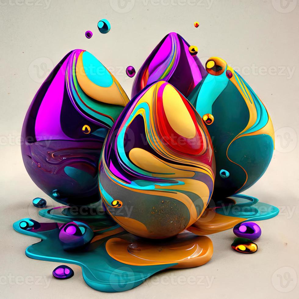 Holiday Easter eggs background Colorful Festive Easter Abstractly Decorated Eggs photo