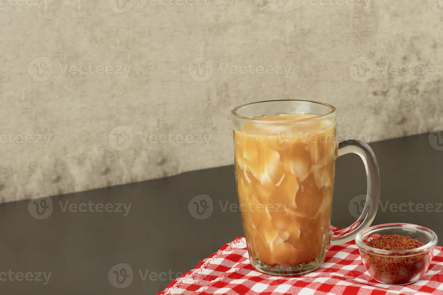 Es Kelapa Gula Aren, Young Coconut Meat with Palm Sugar Syrup photo