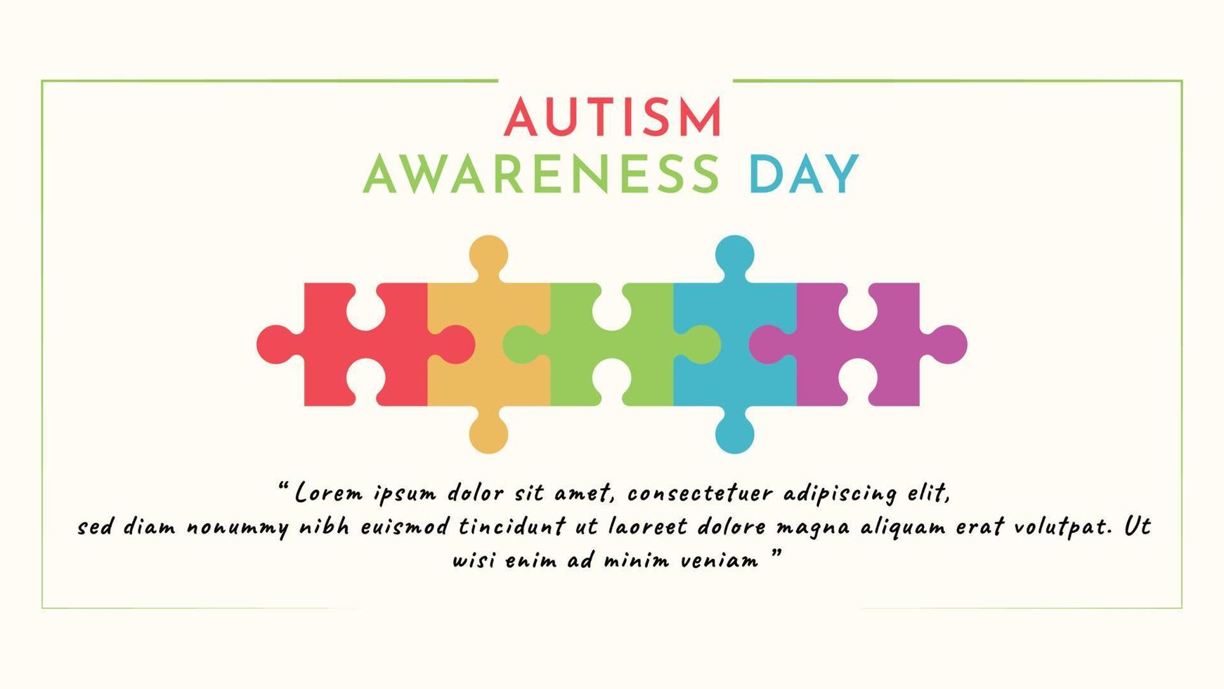 World autism day background with puzzle Free Vector