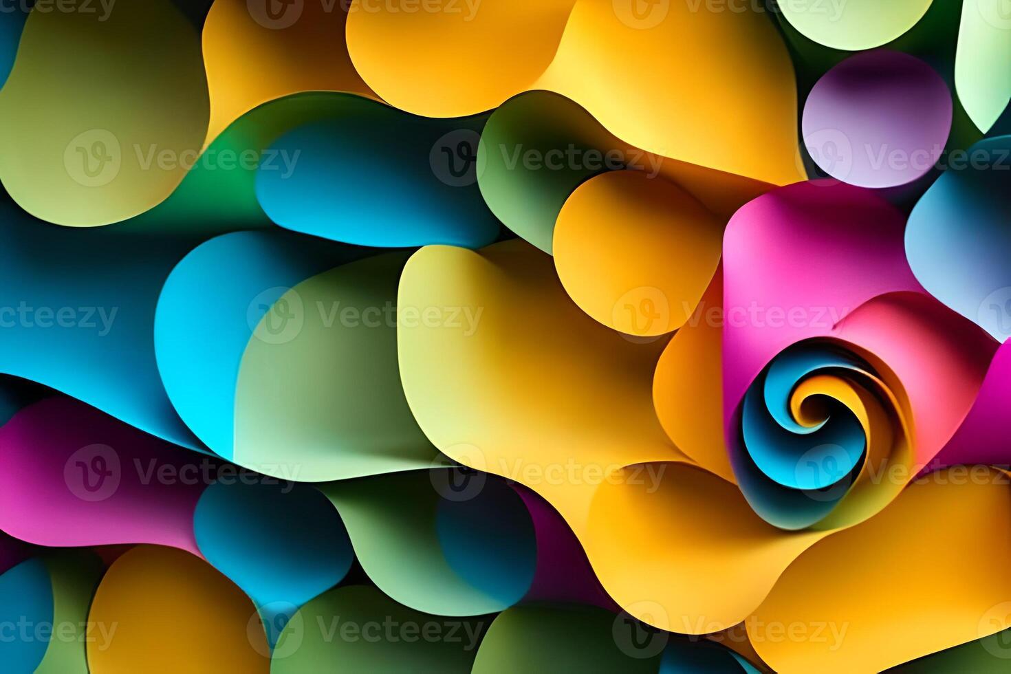 arco iris de colores papel cortar organizar para hermosa antecedentes fondo. papel Arte arco iris papel doblez y cortar antecedentes con 3d efecto, vibrante colores, vector ilustración y diseño material elemento. foto