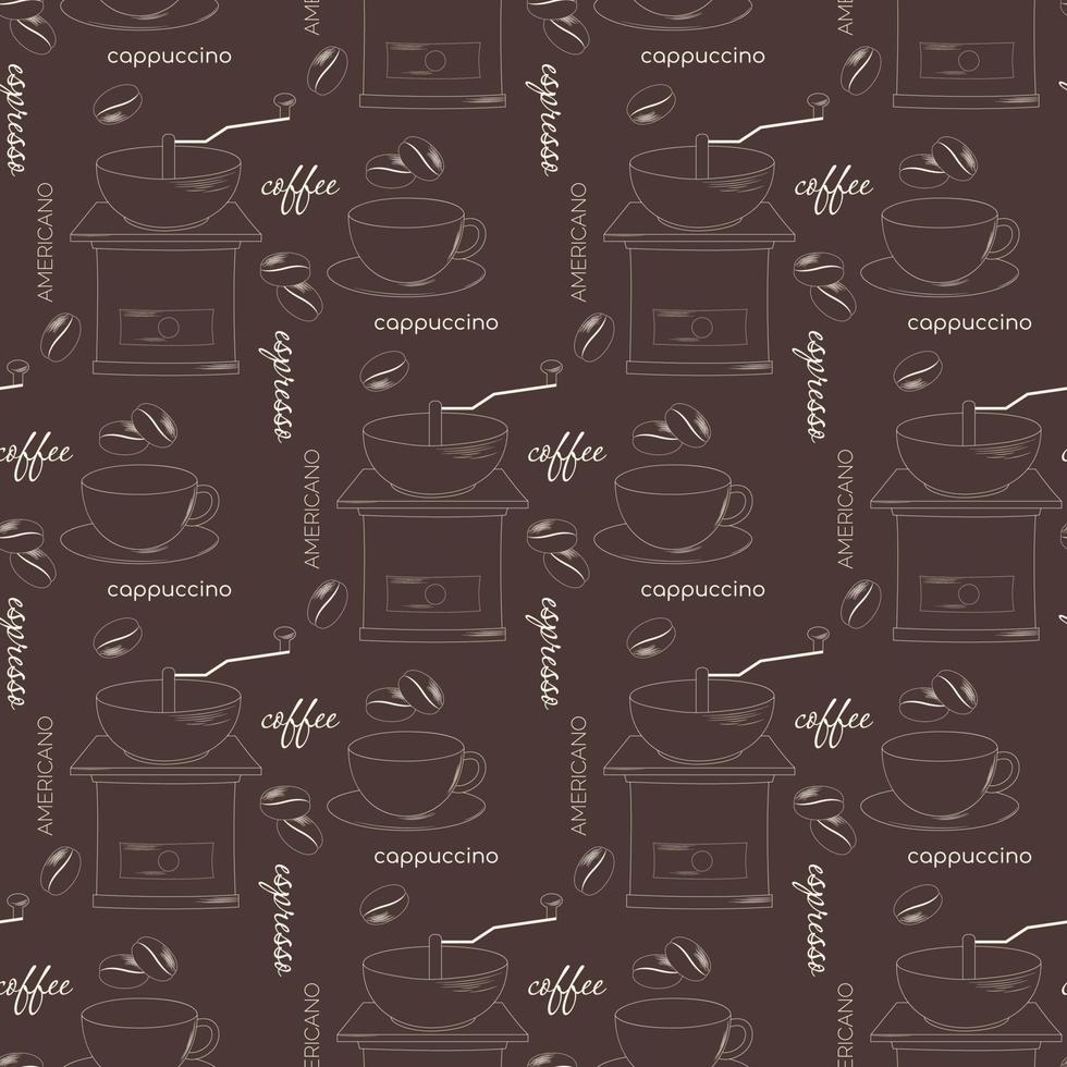 coffee seamless pattern vector