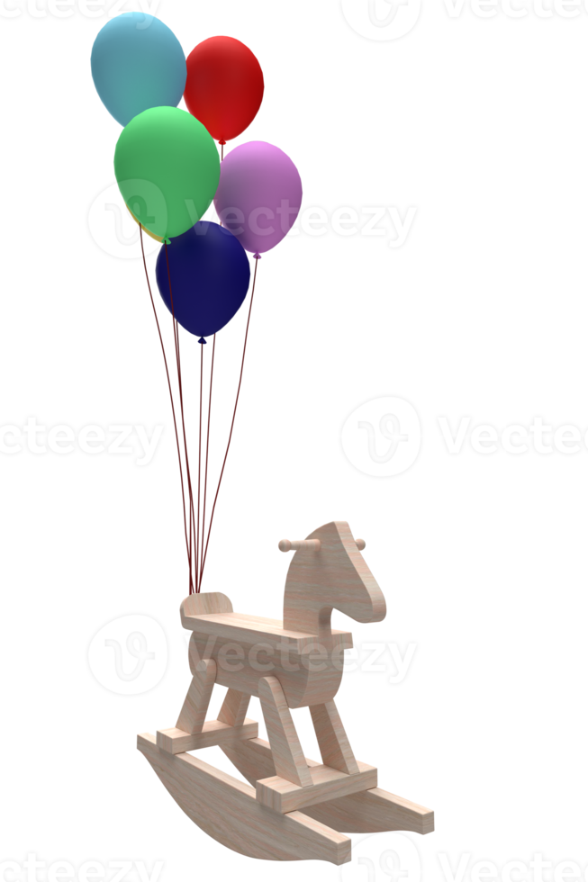 paard speelgoed- Speel kind houten ballon kleurrijk baby pret spel kleuter paard kleuterschool peuter- speelgoed- werkzaamheid vreugde rijden ras school- onderwijs Welkom paard speelgoed- kind klas baby spel kind.3d geven png