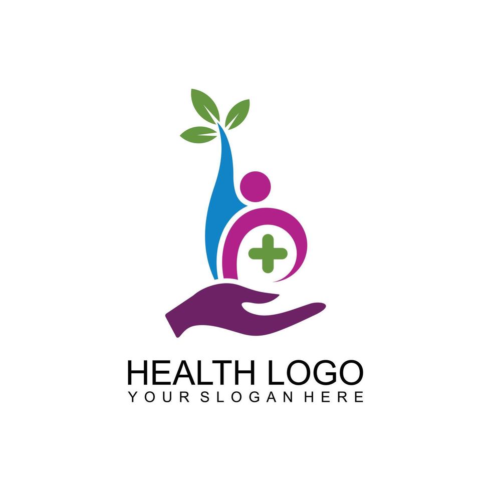 Human care logo design with a heart and a couple holding hands vector