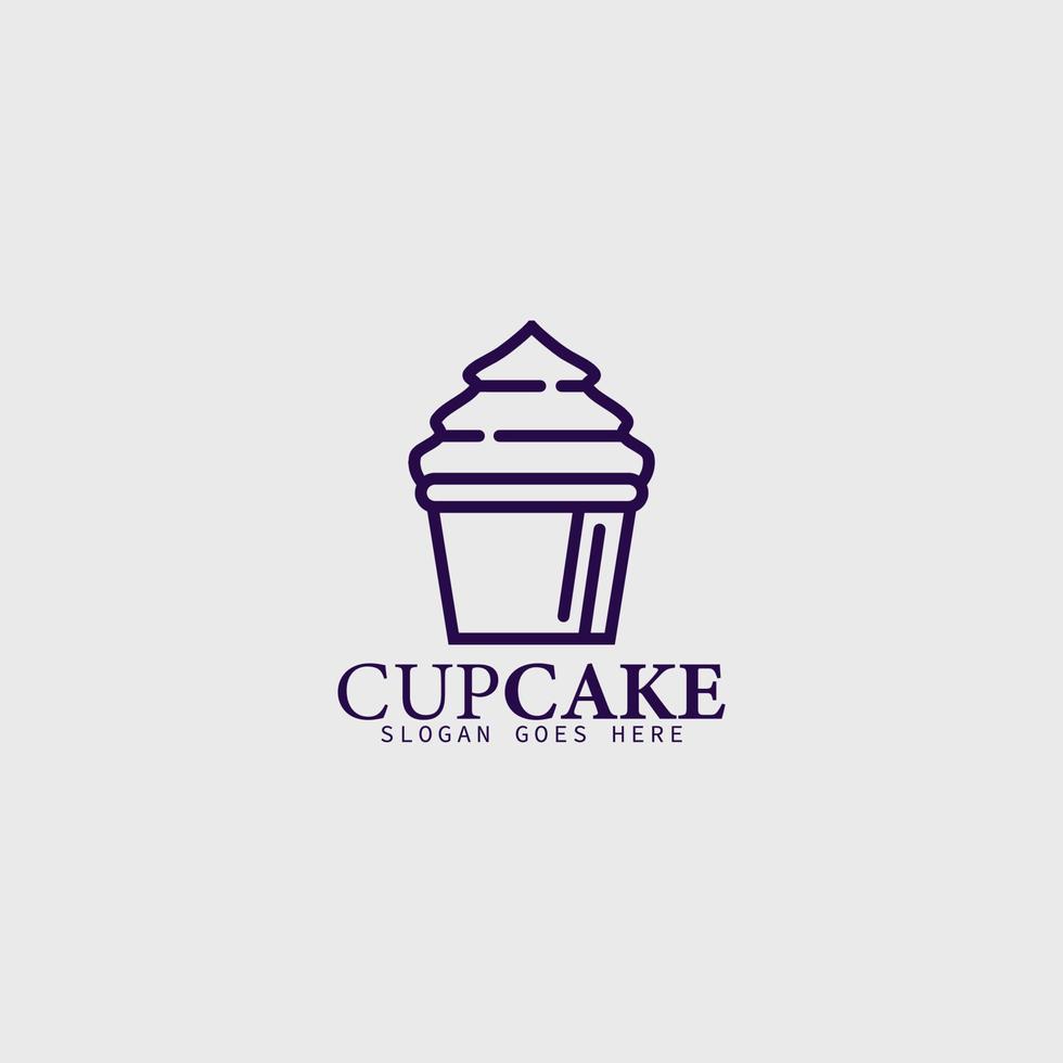 cupcake store business logo simple idea vector