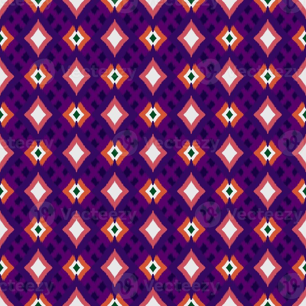 Ikat geometric folklore ornament, Tribal ethnic texture. Seamless striped pattern in Aztec style, Figure tribal embroidery, Scandinavian, Ikat pattern photo