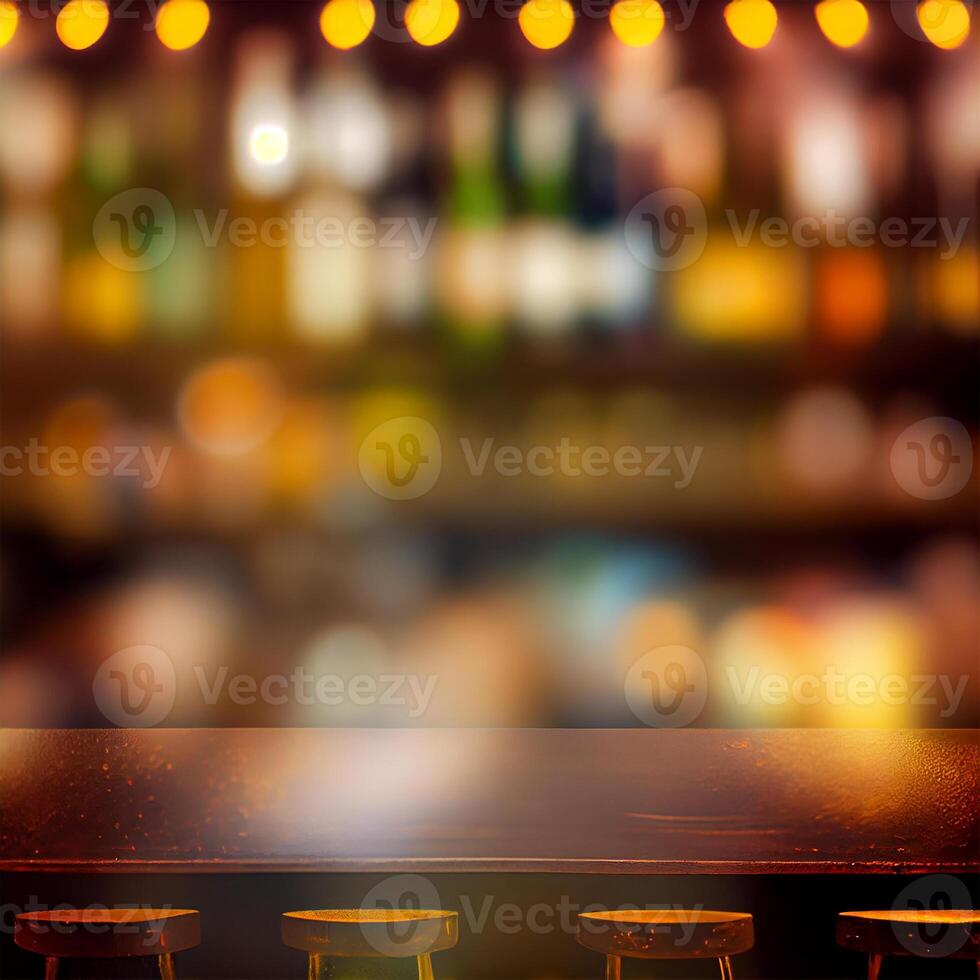 Beer restaurant bar, bar tabletop, blurred background - image photo